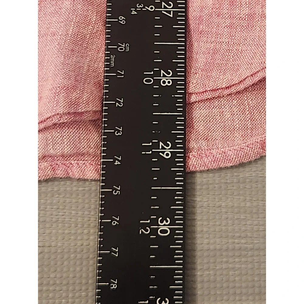 Banana Republic Camden Standard Fit 100% Linen Shirt Pink Short Sleeve Large